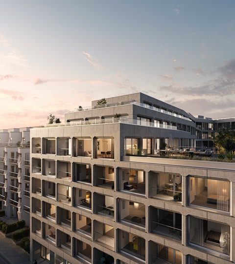 Setback storey facade of the Suites at Am Tacheles, Berlin Mitte