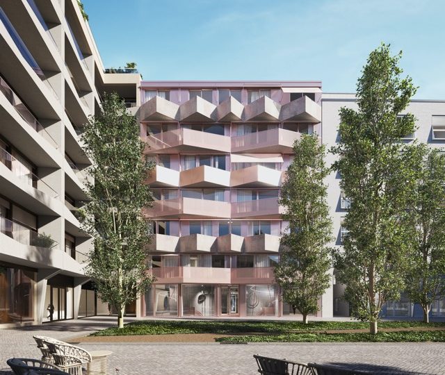 Facade of the Joux building at Am Tacheles on Johannisplatz, Berlin Mitte